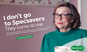 "I don't go": Image with Specsavers' latest tagline twist
